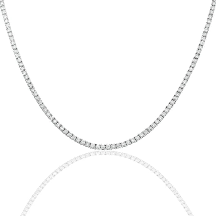 WHITE GOLD NATURAL DIAMOND TENNIS CHAIN