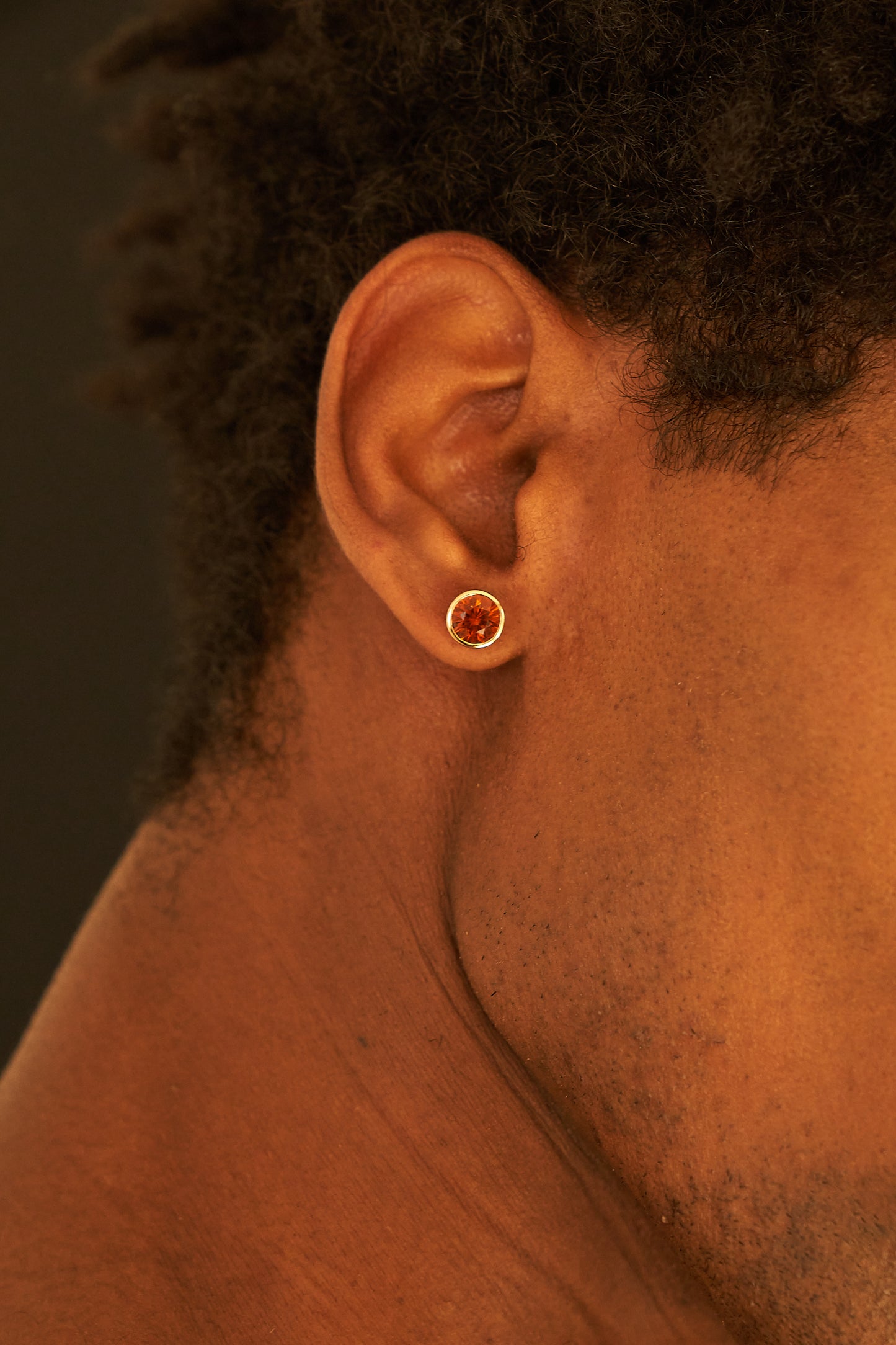 HESSEONITE GARNET STUDS