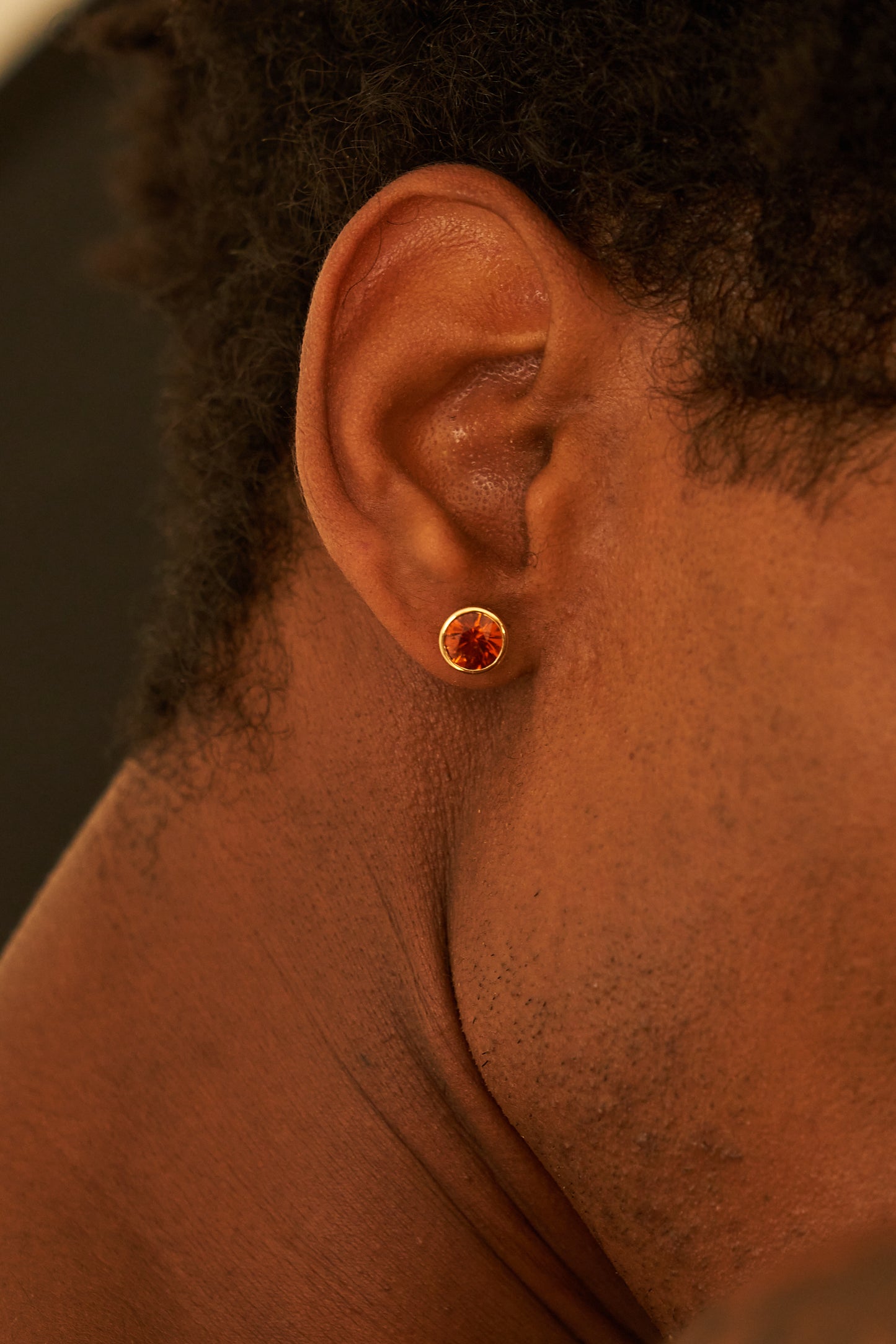 HESSEONITE GARNET STUDS
