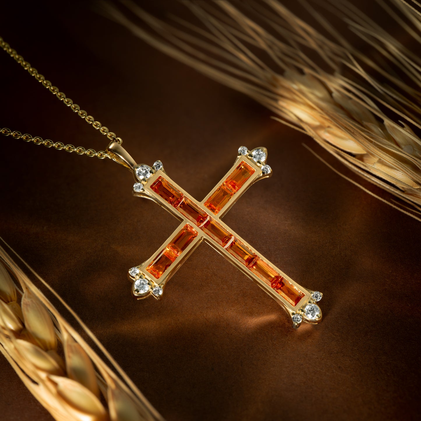 Sapphire Cross Pendant