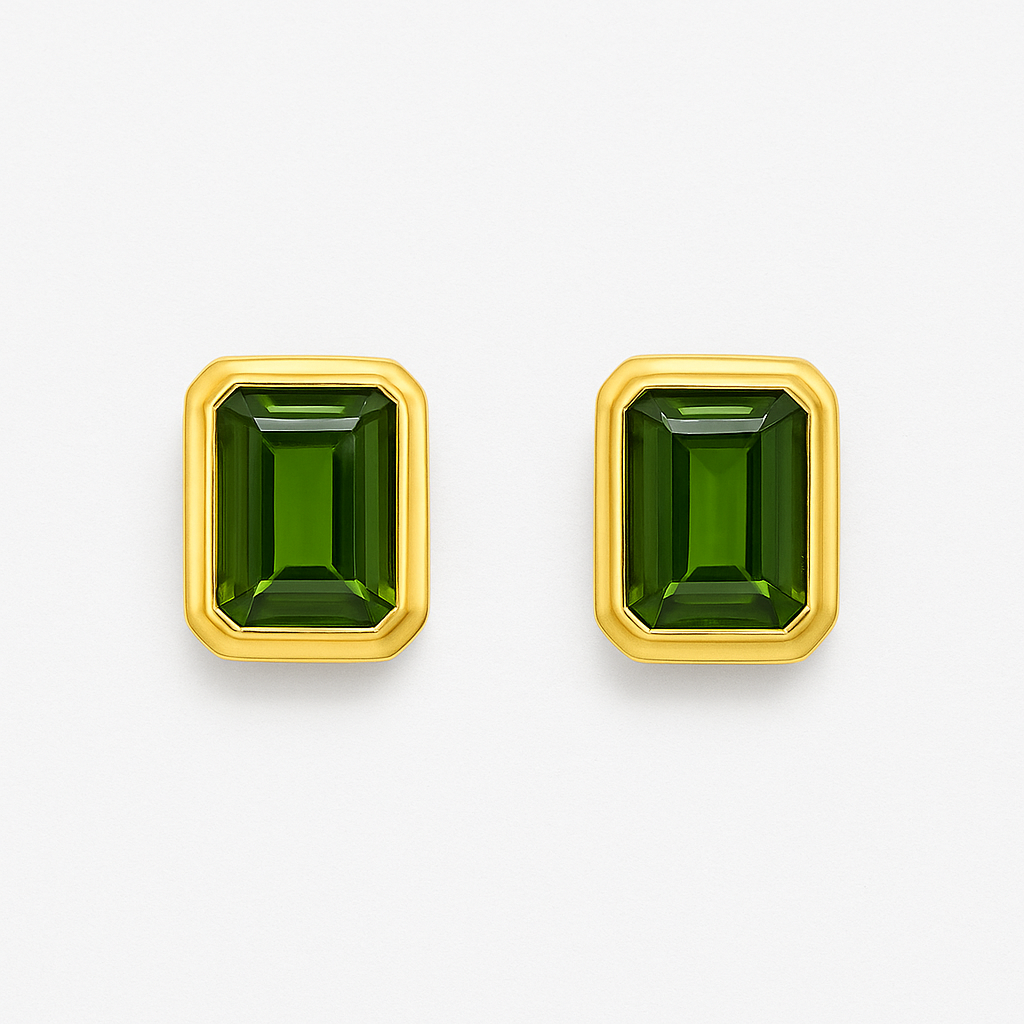 GREEN TOURMALINE STUDS