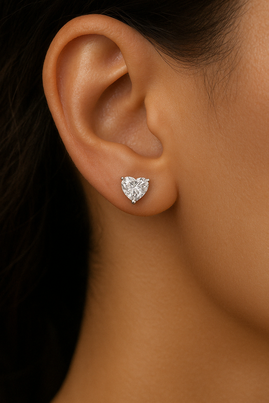 HEART SHAPE DIAMOND STUDS
