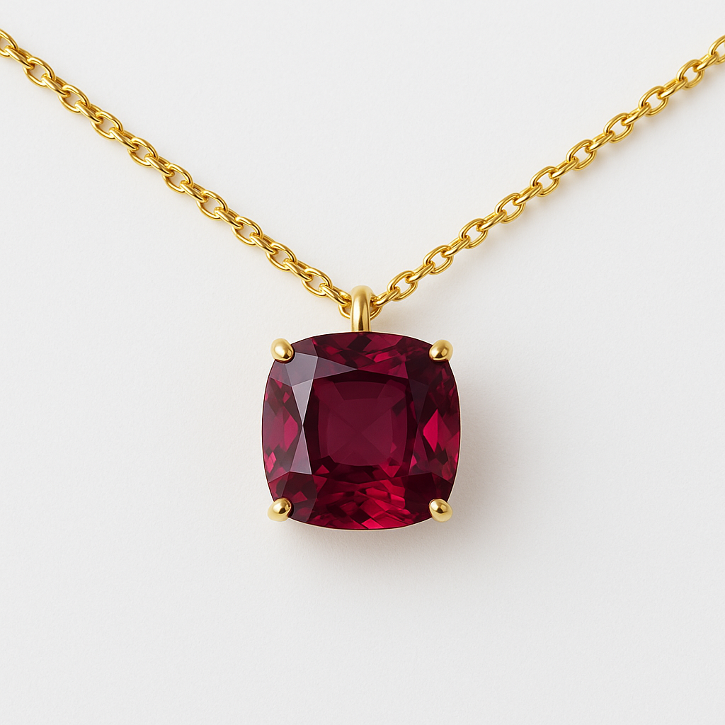 GARNET PENDANT NECKLACE