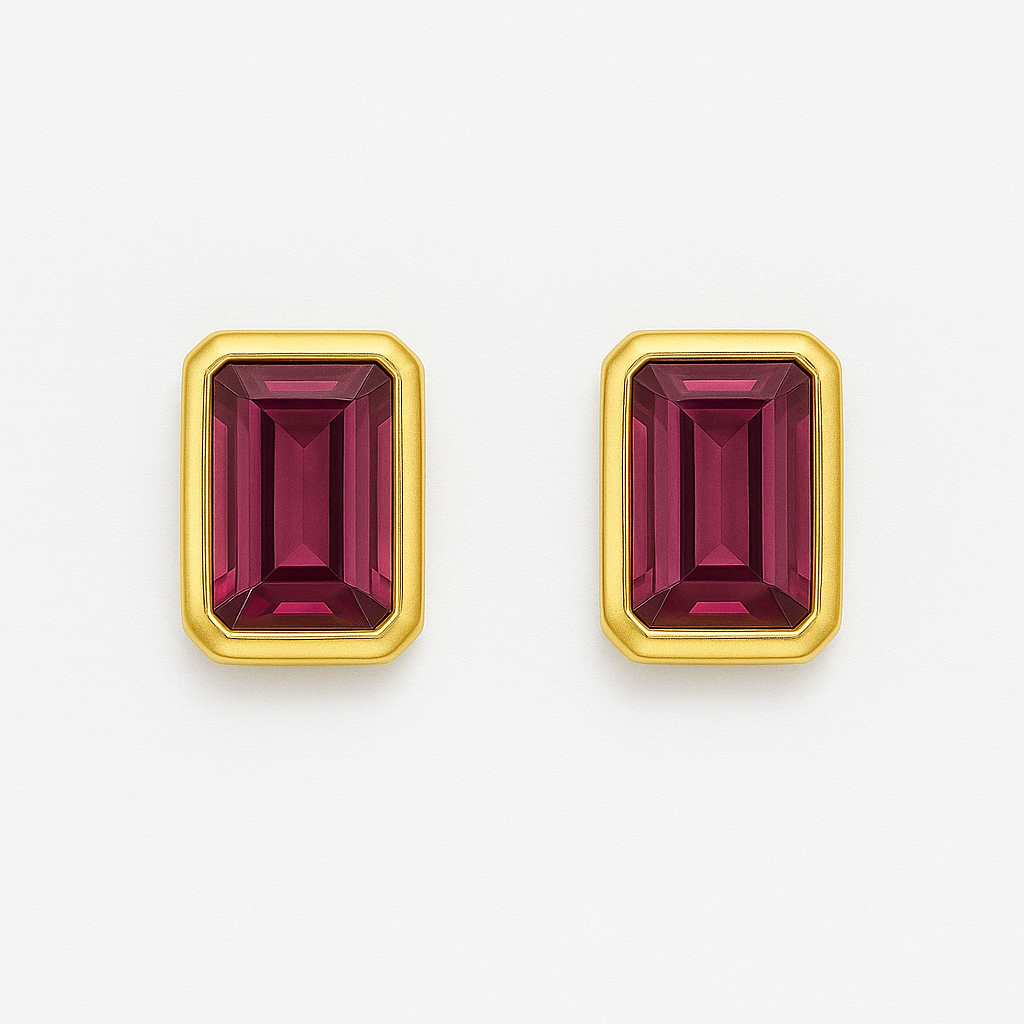 PURPLE RHODOLITE GARNET STUDS