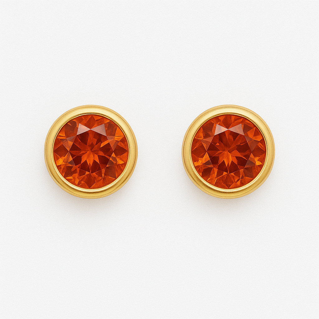 HESSEONITE GARNET STUDS