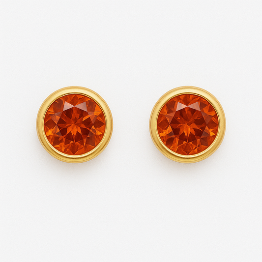 HESSEONITE GARNET STUDS